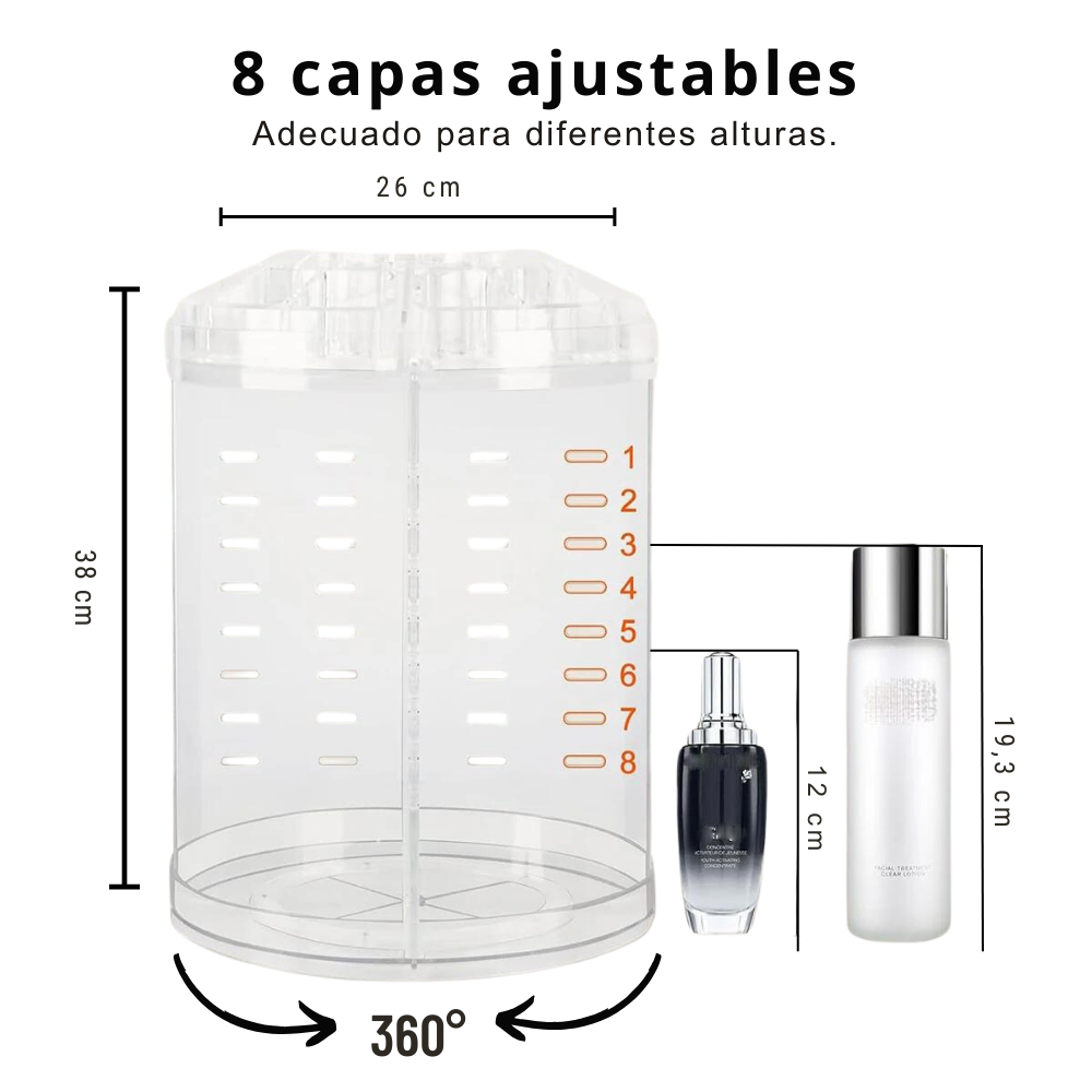 Organizador de maquillaje 360